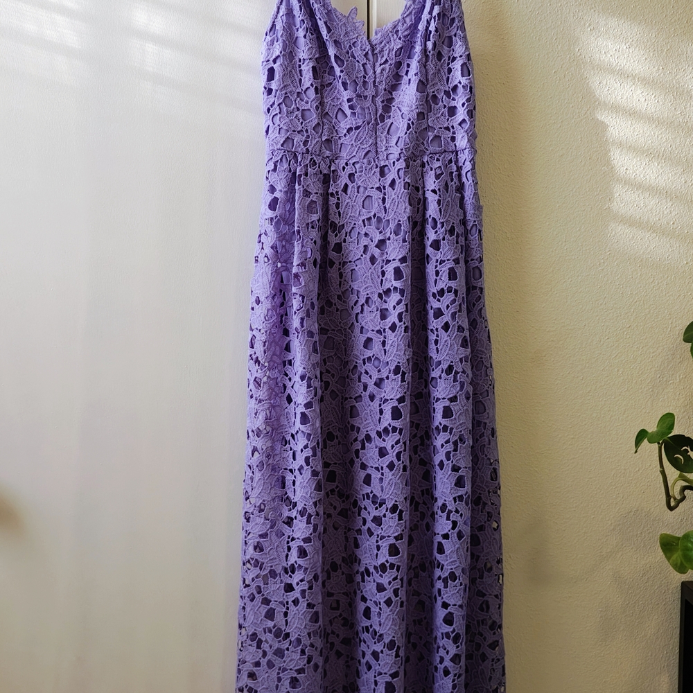 ASTR Elegant Purple Lace Maxi Dress